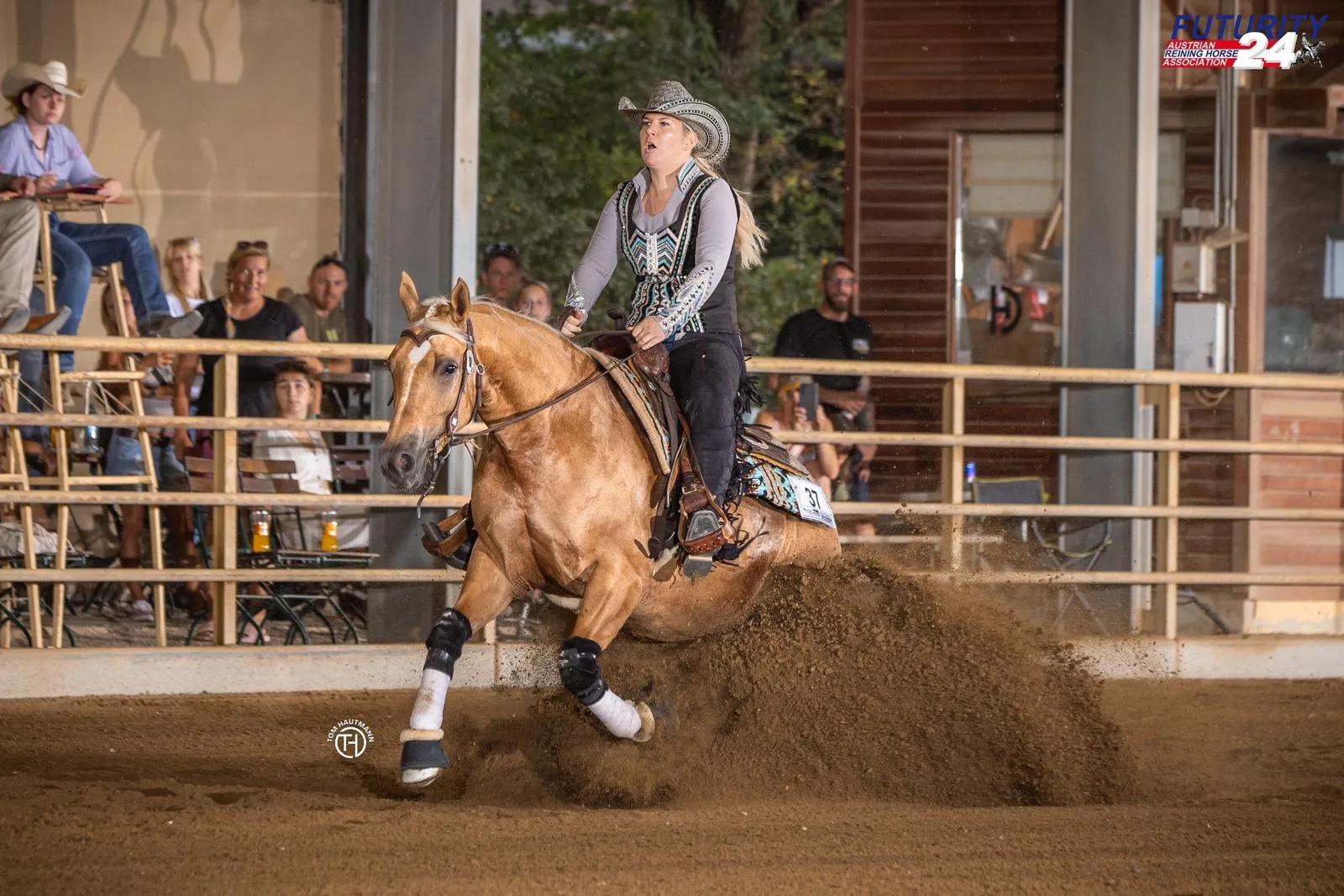 Birgit Schäfer and ND Step N Crome, Austrian Reining Futurity Champions 2024
